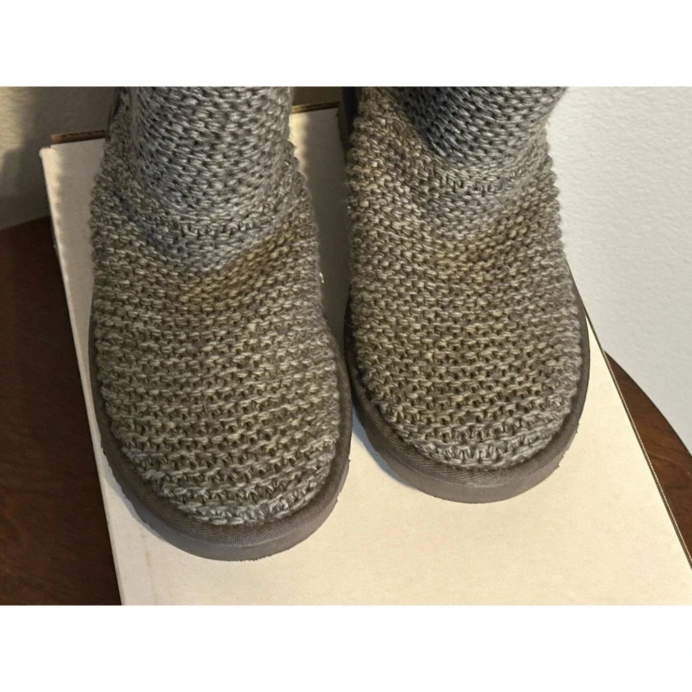 New‎ UGG Australia Purl Cardy Knit Winter Boots UGGPURE Womens's US 6 EU 37 Gray